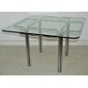 TAVOLO DESIGN Guido Faleschini VETRO ACCIAIO anni 70 VINTAGE GLASS DINING TABLE