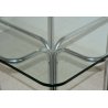 TAVOLO DESIGN Guido Faleschini VETRO ACCIAIO anni 70 VINTAGE GLASS DINING TABLE