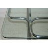 TAVOLO DESIGN Guido Faleschini VETRO ACCIAIO anni 70 VINTAGE GLASS DINING TABLE