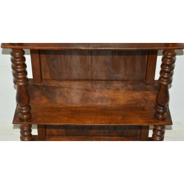 ANTICA ETAGERE IMPERO epoca 800 LIBRERIA NOCE OLD FORNITURE BOOKCASES consolle