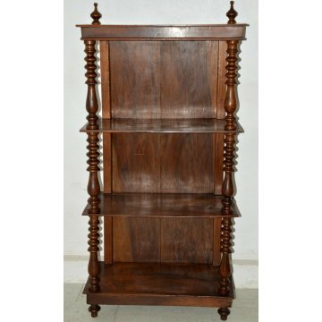 ANTICA ETAGERE IMPERO epoca 800 LIBRERIA NOCE OLD FORNITURE BOOKCASES consolle