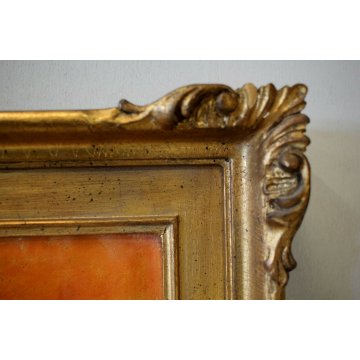 QUADRO DIPINTO OLIO TAVOLA Grossi Pietro NATURA MORTA FIORI DALIE E MELONI 1966