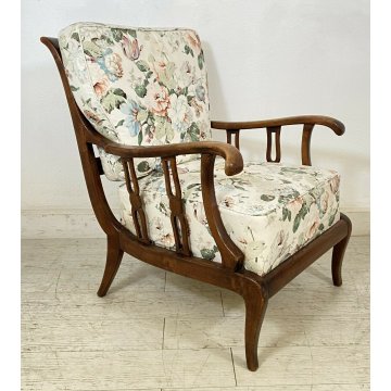 POLTRONA DESIGN IN STILE PAOLO BUFFA ARMCHAIR STOFFA VINTAGE ANNI 40/50 ITALIA 