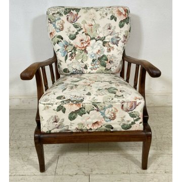 POLTRONA DESIGN IN STILE PAOLO BUFFA ARMCHAIR STOFFA VINTAGE ANNI 40/50 ITALIA 