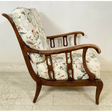 POLTRONA DESIGN IN STILE PAOLO BUFFA ARMCHAIR STOFFA VINTAGE ANNI 40/50 ITALIA 