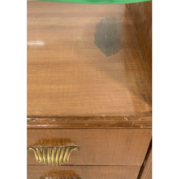 PICCOLA COPPIA COMODINI DESIGN ANNI 50 ATTR. OSVALDO BORSANI VINTAGE LEGNO VETRO