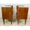 PICCOLA COPPIA COMODINI DESIGN ANNI 50 ATTR. OSVALDO BORSANI VINTAGE LEGNO VETRO