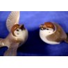SCULTURE PORCELLANA Sparrows BIRDS COPENHAGEN B&G  2491  2492 DENMARK Ceramica 