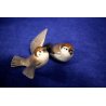 SCULTURE PORCELLANA Sparrows BIRDS COPENHAGEN B&G  2491  2492 DENMARK Ceramica 