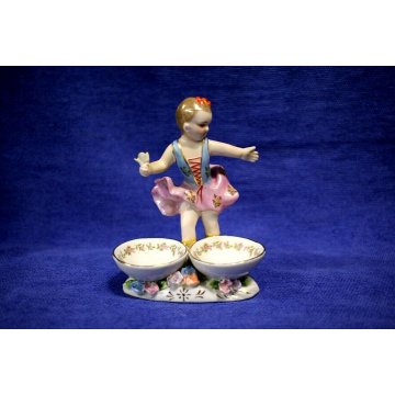 CERAMICA SMALTATA BIMBA BALLERINA FIGURE Meissen GERMANY DRESDA VINTAGE '900