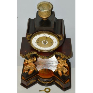 ANTICO OROLOGIO PENDOLO TEMPIO 1800 IMPERO CARIATIDE OLD TABLE PENDULUM CLOCK