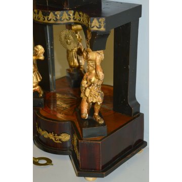 ANTICO OROLOGIO PENDOLO TEMPIO 1800 IMPERO CARIATIDE OLD TABLE PENDULUM CLOCK
