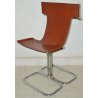 LOTTO 4 SEDIE DESIGN Guido Faleschini CUOIO ACCIAIO anni 70 VINTAGE CHAIR SET