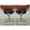 LOTTO 4 SEDIE DESIGN Guido Faleschini CUOIO ACCIAIO anni 70 VINTAGE CHAIR SET