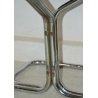 LOTTO 4 SEDIE DESIGN Guido Faleschini CUOIO ACCIAIO anni 70 VINTAGE CHAIR SET