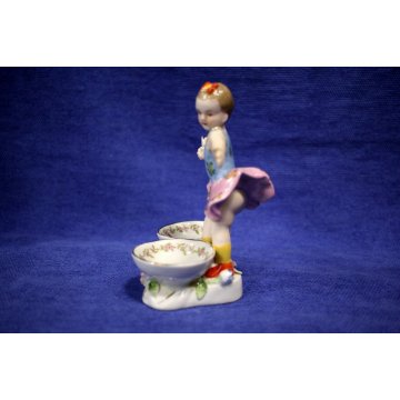 CERAMICA SMALTATA BIMBA BALLERINA FIGURE Meissen GERMANY DRESDA VINTAGE '900