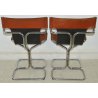 LOTTO 4 SEDIE DESIGN Guido Faleschini CUOIO ACCIAIO anni 70 VINTAGE CHAIR SET