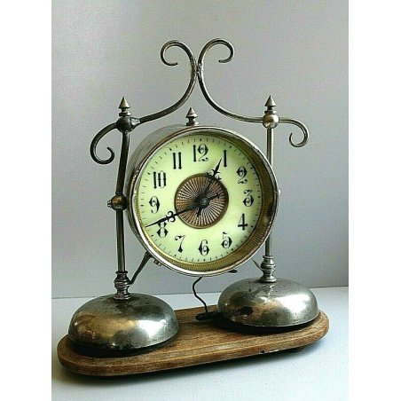 ANTICA SVEGLIA  A DOPPIA CAMPANA OROLOGIO DA TAVOLO TABLE CLOCK WATCH ART DECO'