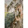 DIPINTO ACQUERELLO Agnoli G. VERONA CASA DI GIULIETTA BALCONE Romeo and Juliet 