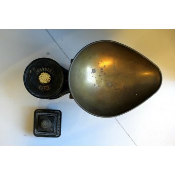 BILANCIA Victor England GHISA OTTONE PESI VINTAGE SCALE BLACK IRON BRASS WEIGHTS