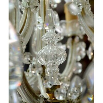 ANTICO LAMPADARIO Maria Teresa VETRO Murano 900 DORATO OLD GLASS HANGING LAMP