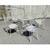 SET SALOTTO DA ESTERNO GIARDINO FERRO TAVOLO SEDIE DESIGN ANNI 40 VINTAGE FIORE