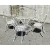 SET SALOTTO DA ESTERNO GIARDINO FERRO TAVOLO SEDIE DESIGN ANNI 40 VINTAGE FIORE