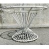 SET SALOTTO DA ESTERNO GIARDINO FERRO TAVOLO SEDIE DESIGN ANNI 40 VINTAGE FIORE