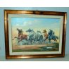 QUADRO OLIO TELA Luciano Lutring VEDUTA PAESAGGIO CAVALLO FURIA SELVAGGIA ARONA