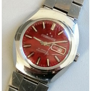 OROLOGIO polso di FORMA Starmaster VINTAGE anni 70 MECCANICO OLD RED WRISTWATCH