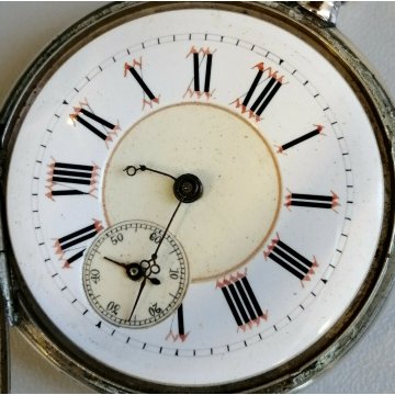 ANTICO OROLOGIO TASCA Cylindre CARICA Chiave ARGENTO 800 OLD SILVER POCKET WATCH