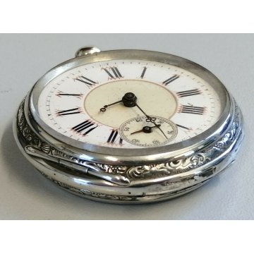 ANTICO OROLOGIO TASCA Cylindre CARICA Chiave ARGENTO 800 OLD SILVER POCKET WATCH