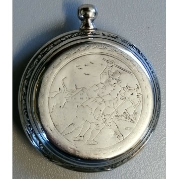 ANTICO OROLOGIO TASCA Cylindre CARICA Chiave ARGENTO 800 OLD SILVER POCKET WATCH