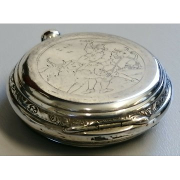 ANTICO OROLOGIO TASCA Cylindre CARICA Chiave ARGENTO 800 OLD SILVER POCKET WATCH