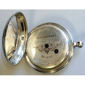 ANTICO OROLOGIO TASCA Cylindre CARICA Chiave ARGENTO 800 OLD SILVER POCKET WATCH