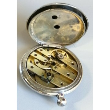 ANTICO OROLOGIO TASCA Cylindre CARICA Chiave ARGENTO 800 OLD SILVER POCKET WATCH