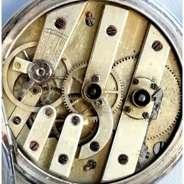 ANTICO OROLOGIO TASCA Cylindre CARICA Chiave ARGENTO 800 OLD SILVER POCKET WATCH