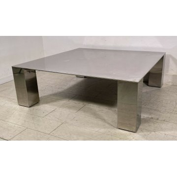 TAVOLO FUMO TEBE DESIGN SAPORITI ITALIA GIOVANNI OFFREDI 1970 TAVOLINO ACCIAIO 