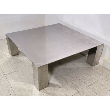 TAVOLO FUMO TEBE DESIGN SAPORITI ITALIA GIOVANNI OFFREDI 1970 TAVOLINO ACCIAIO 