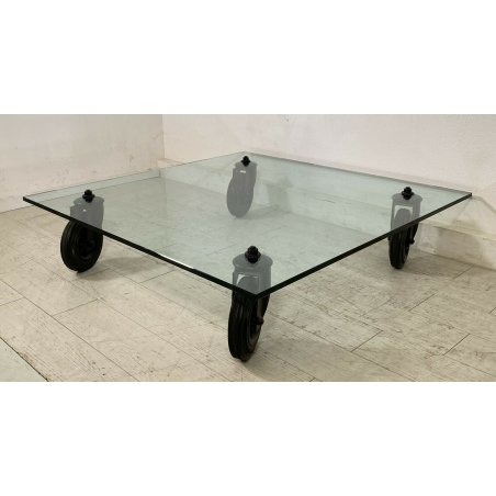 TAVOLO SALOTTO DESIGN TAVOLINO GAE AULENTI PER FONTANA ARTE VINTAGE ANNI 80 SALA