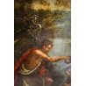  ANTICO DIPINTO RAMINO BATTESIMO GESU' CRISTO S.GIOVANNI BATTISTA ANGELI XVIII