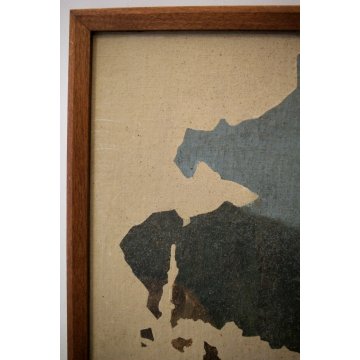 ANTICO GRANDE STRAPPO AFFERSCO NUDO DISTESO MASCHILE PAESAGGIO SCOGLIERA '800 