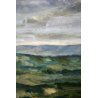 ANTICO QUADRO OLIO TELA Georges Laporte PAESAGGIO IMPRESSIONISTA COLLINE CIELO 