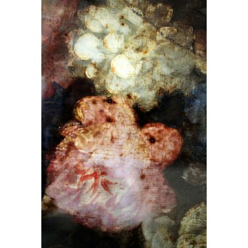 ANTICO DIPINTO OLIO OVALE NATURA MORTA FIORI PEONIE IPOMEA CORNICE ORO PRIMO'900