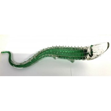 SCULTURA VETRO MURANO COCCODRILLO ANIMALE ART GLASS SOMMERSO ANNI 30 CROCODILE