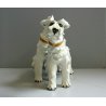 ANTICA SCULTURA PORCELLANA COPPIA SCHNAUZER CANI CERAMICA VINTAGE ANNI' 30/'40