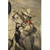 ANTICO QUADRO Edmondo Poletti GRAFFITO OLIO SU CARTA Don Chisciotte PE 52 NOVARA