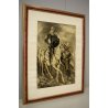ANTICO QUADRO Edmondo Poletti GRAFFITO OLIO SU CARTA Don Chisciotte PE 52 NOVARA