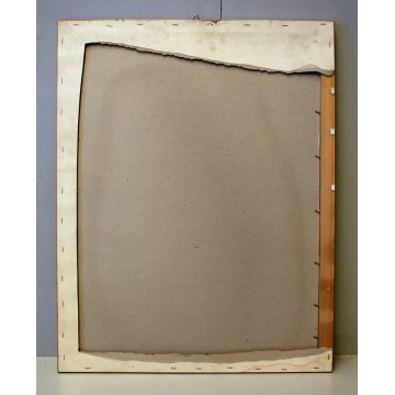 ANTICO QUADRO Edmondo Poletti GRAFFITO OLIO CARTA MASCHERA VIOLINO PE 52 NOVARA