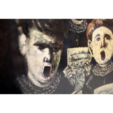 ANTICO QUADRO Edmondo Poletti GRAFFITO OLIO CARTA CHIERICHETTI CANTO PE56 NOVARA